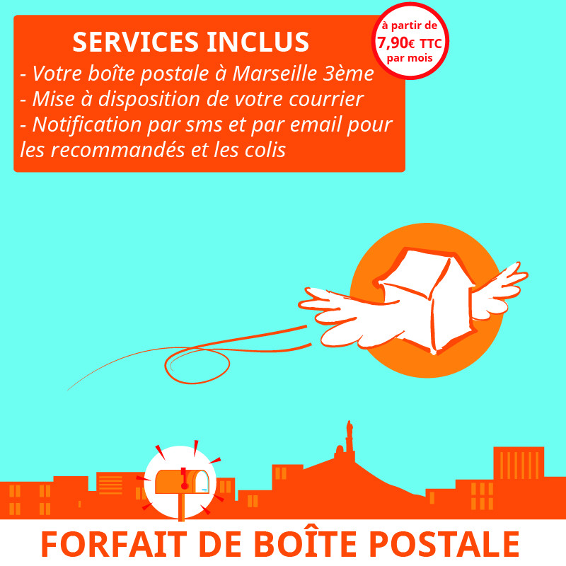 6 mois de boîte postale à Marseille 3ème - Ouvrir une Boîte postale en France
