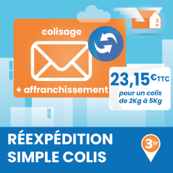 Service annexe à la boîte postale : réexpédition postale de colis jusqu'à 5Kg.