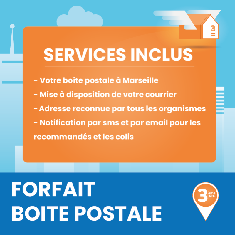 Forfait  de boîte postale Marseille 3ème
